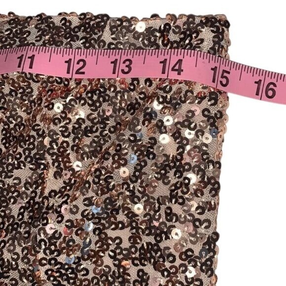 Fashion Nova Champagne One Shoulder Sequin Gown W/Side Slit Size M - Picture 11 of 11